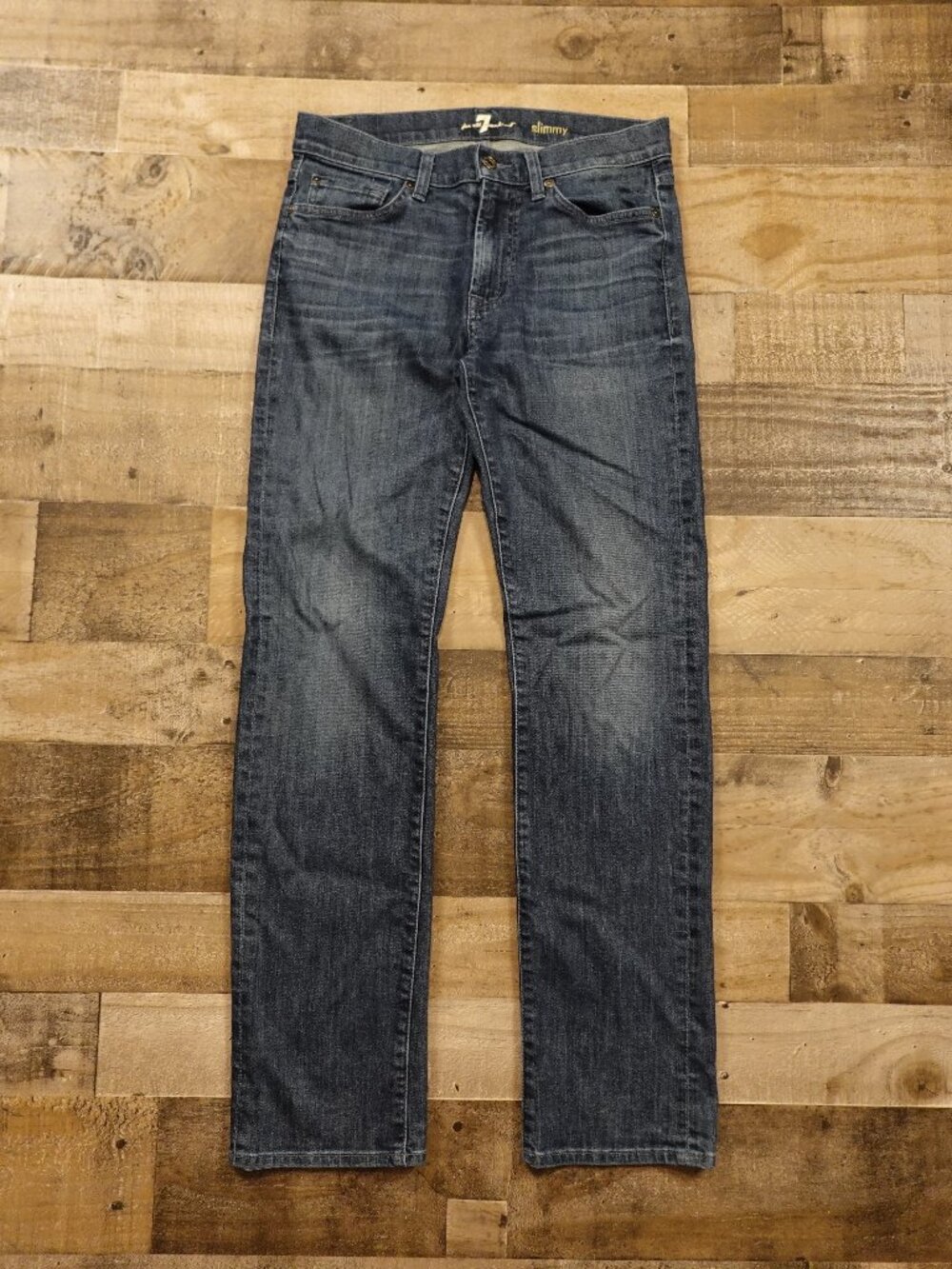 7 For All Mankind Slimmy Jeans Men’s 31 Dark Wash Straight Stretch Denim